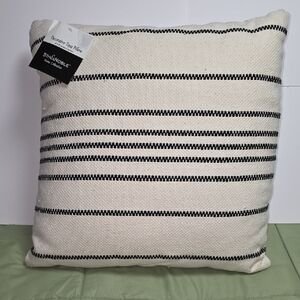 Black and White Striped Accent Pillow